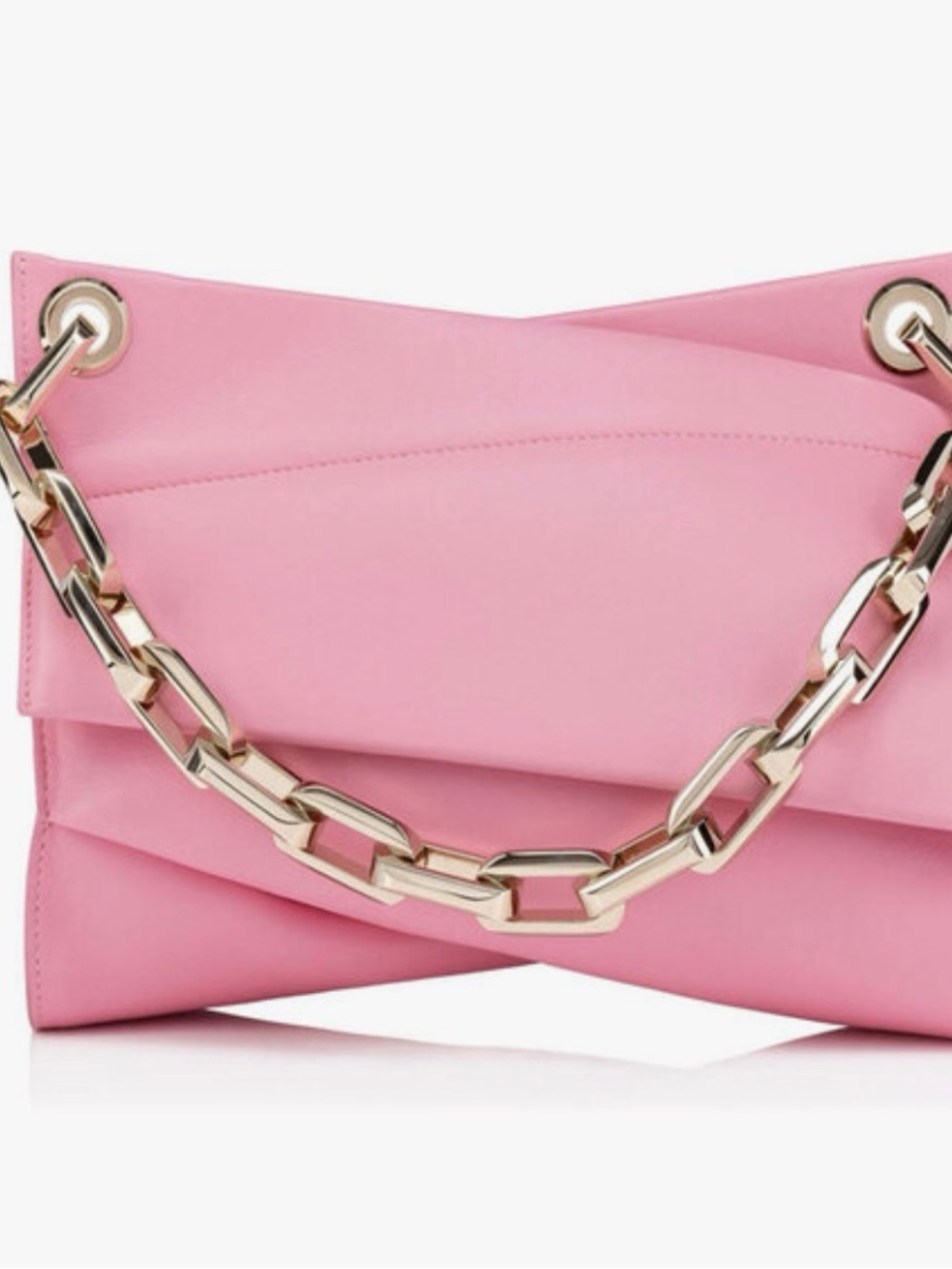 Christian Louboutin Loubitwist Chain bag Pink Calipso Foldover Clutch